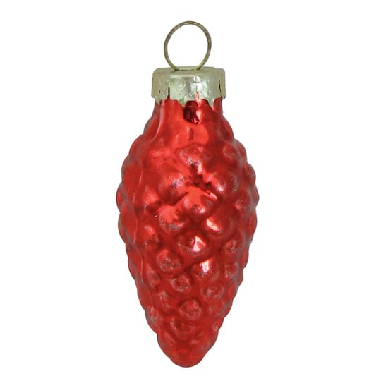 Whitehurst 56ct. 2&#x22; Shiny Red Glass Pinecone Ornaments